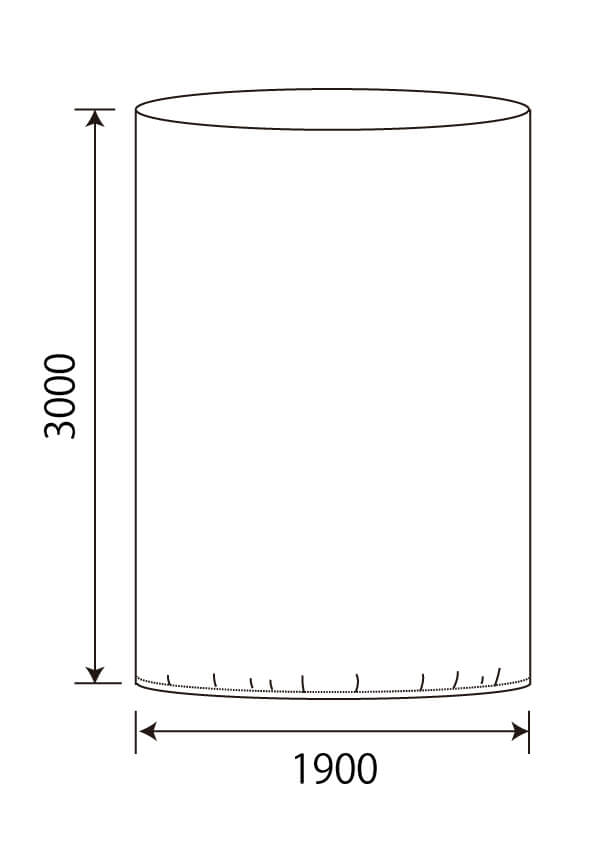 1立米フレコン用内袋 0.15×1900×3000H 底部シール有