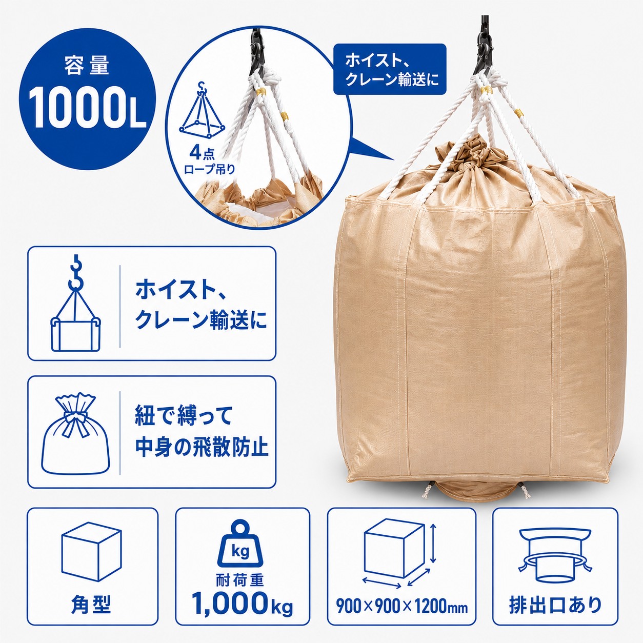1200KHS｜1000L｜角形｜産業廃棄物推奨