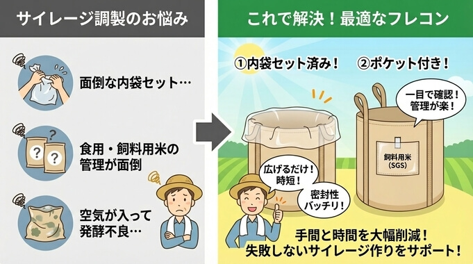 サイレージ調製に最適なフレコン